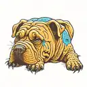 shar pei cross blue healer  tattoo design idea
