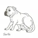 shar pei cross blue healer  tattoo design idea