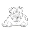 shar pei cross blue healer  tattoo design idea