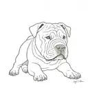 shar pei cross blue healer  tattoo design idea