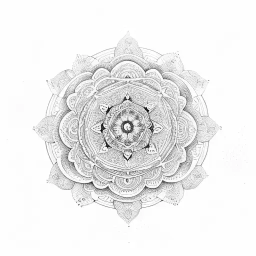 mandala with intricate sanskrit gayatri mantra tattoo design idea