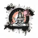 Kailash Parvati with radiant rays and one firefly insect tattoo design idea