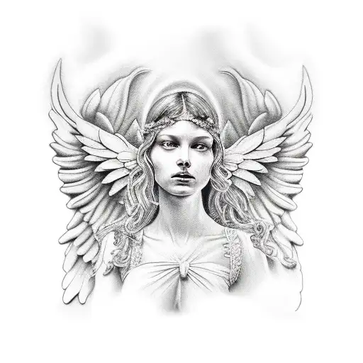 renaissance angel tattoo design idea