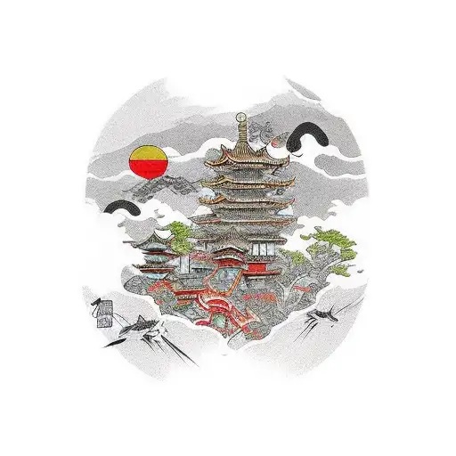 Village  tattoo design idea