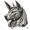 Anubis (Anpu) dog, leo, 31.07.1994 birthday, mustafahan, egyptian pyramids tattoo design idea