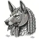 Anubis (Anpu) dog, leo, 31.07.1994 birthday, mustafahan, egyptian pyramids tattoo design idea