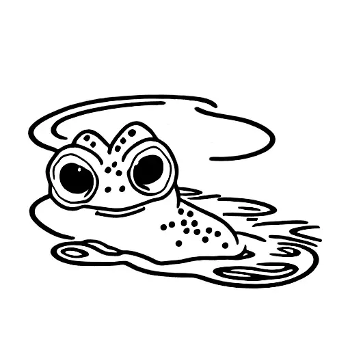 toad in a puddle tattoo design idea