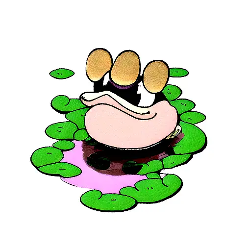 toad in a puddle tattoo design idea
