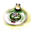 toad in a puddle tattoo design idea