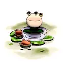 toad in a puddle tattoo design idea