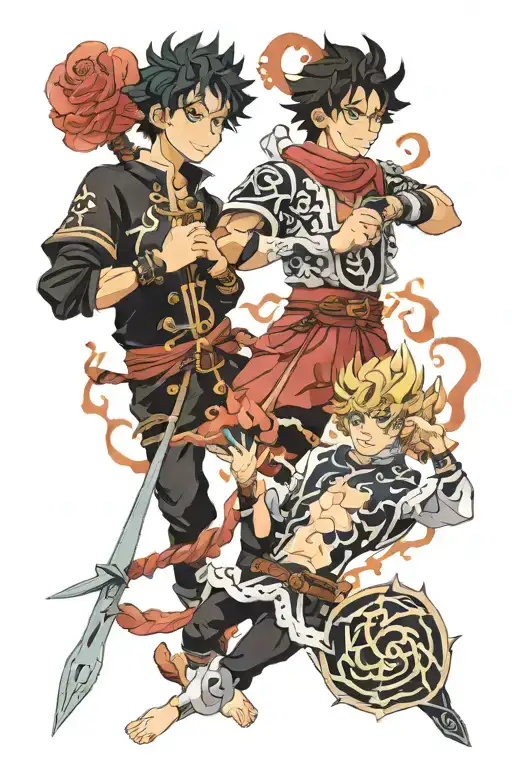black clover asta and yuno tattoo design idea