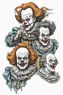 pennywise and captain spaulding tattoo design idea