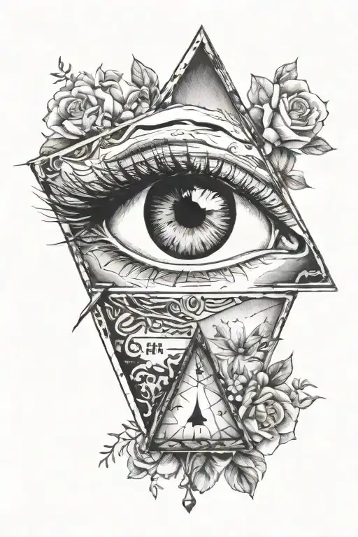 walk alone, triangl, eye    tattoo design idea
