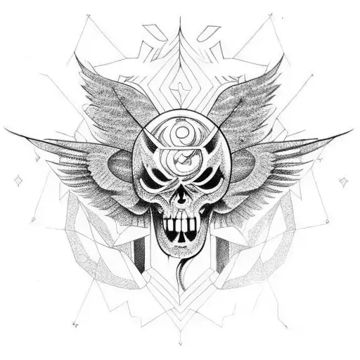 falling lucifer memento mory  tattoo design idea