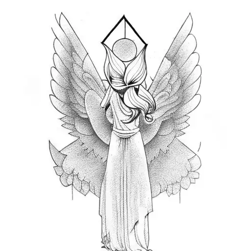 falling angel tattoo design idea