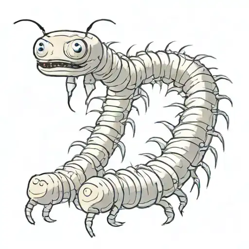 Centipede with blank face tattoo design idea