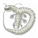 Centipede with blank face tattoo design idea