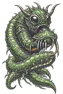centipede with face tattoo design idea