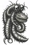 centipede with face tattoo design idea