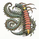 Centipede with blank face tattoo design idea