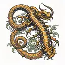 Centipede with blank face tattoo design idea