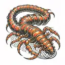 Centipede with blank face tattoo design idea