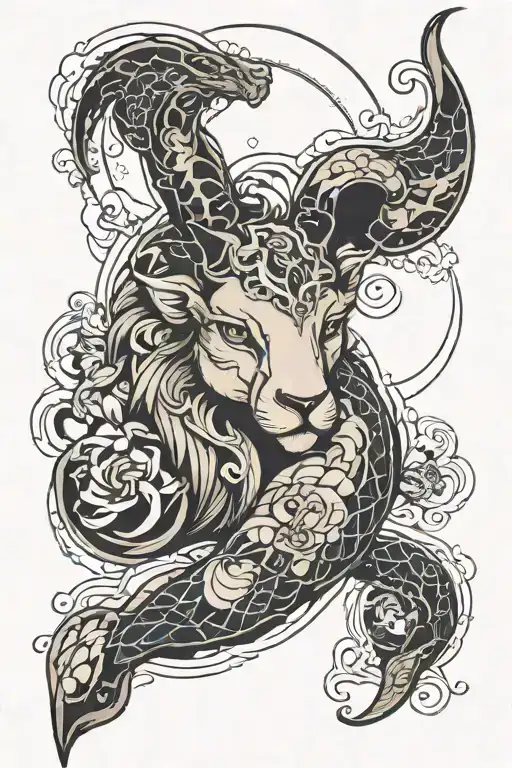 zodiac animal sleeve tattoo design idea