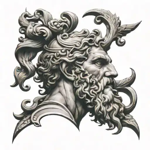 Greek god tattoo design idea