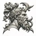 Greek god tattoo design idea