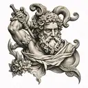 Greek god tattoo design idea