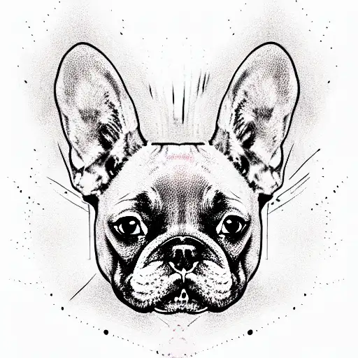 Dog. black female french bulldog tattoo design idea
