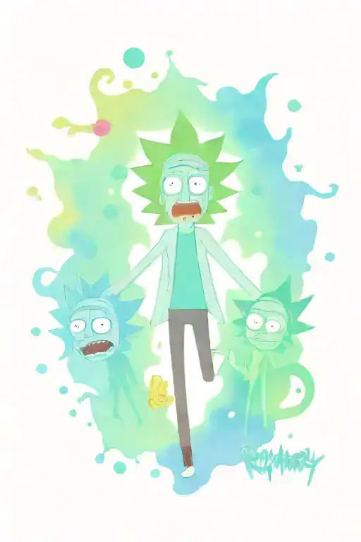 rick and morty lsd tattoo design idea