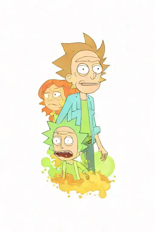 rick and morty tattoo design idea