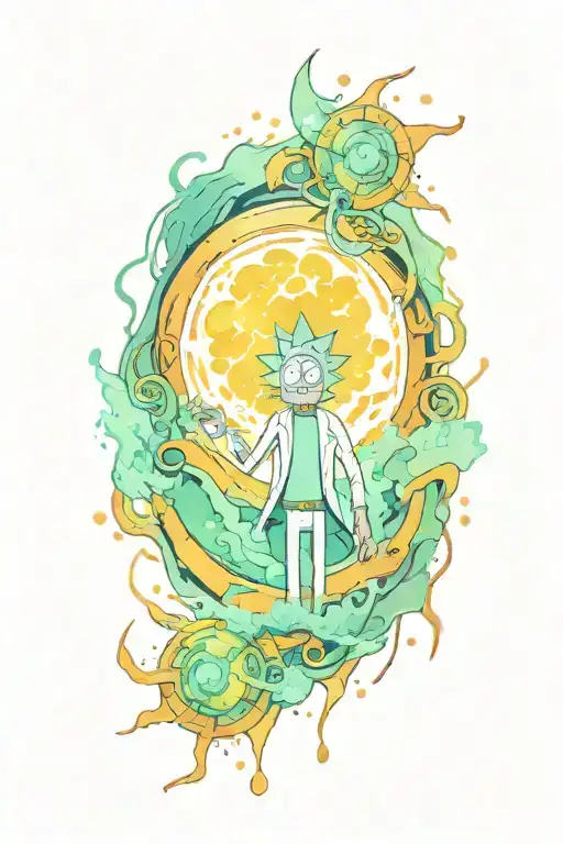 rick and morty portal tattoo design idea