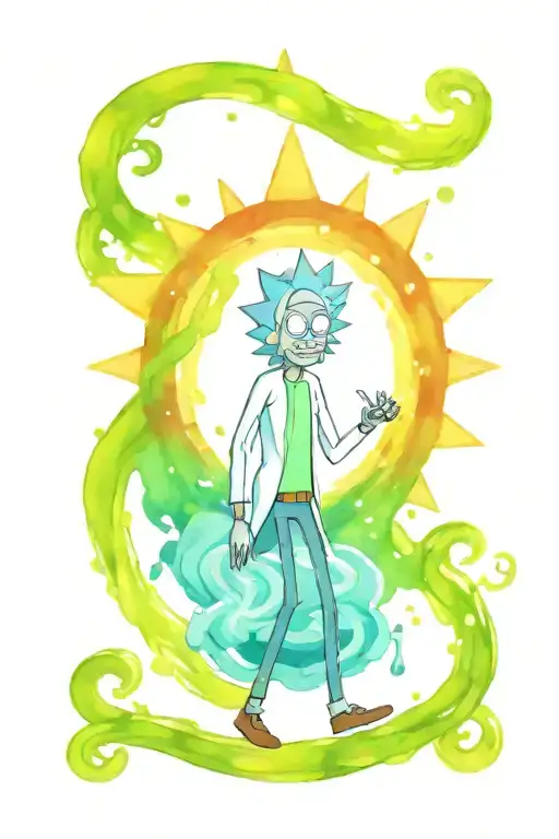 rick and morty tattoo design idea