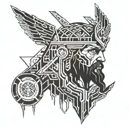 poseidon god tattoo design idea