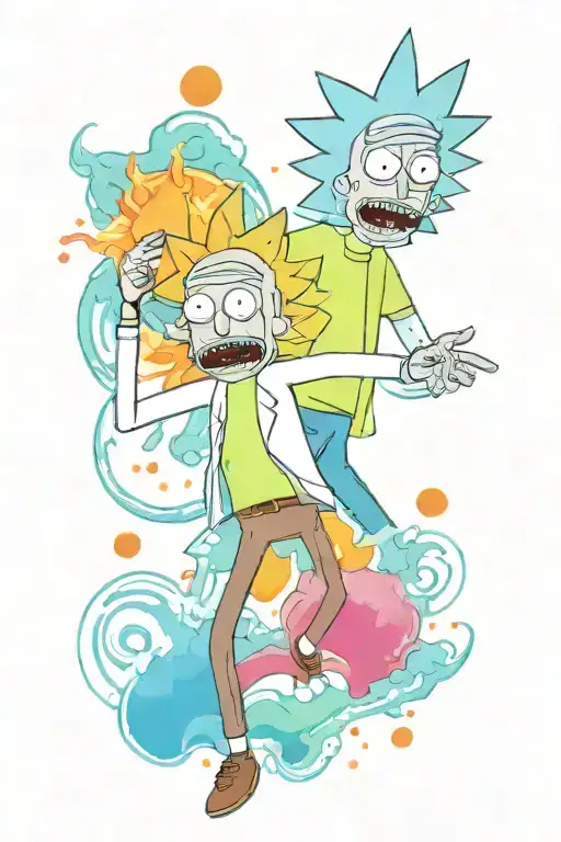 rick and morty lsd   tattoo design idea