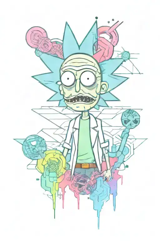 rick and morty tattoo design idea