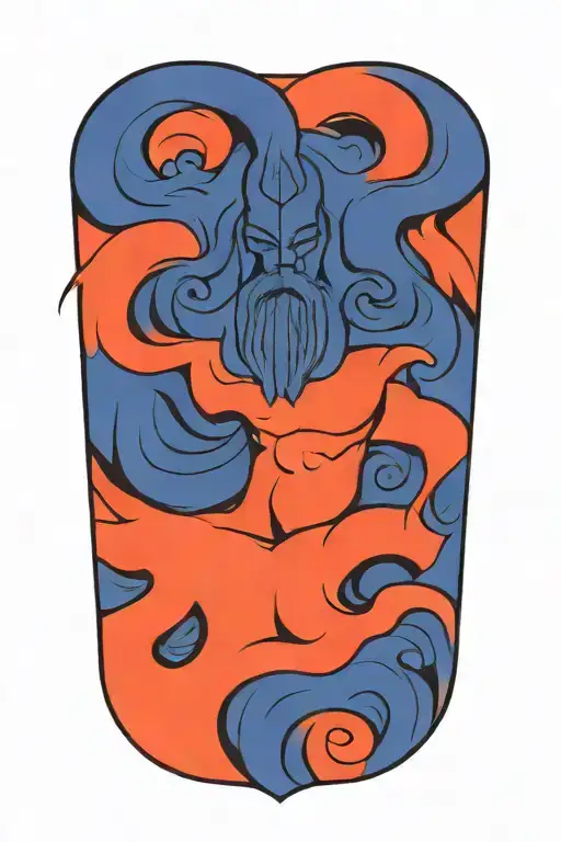 poseidon god tattoo design idea