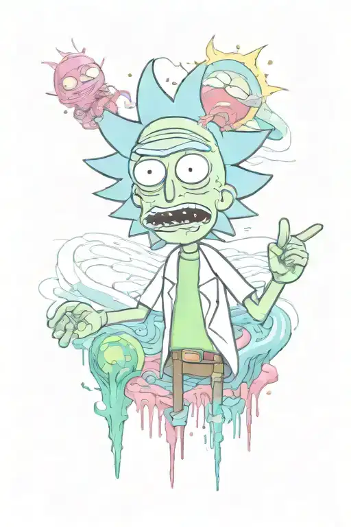 rick and morty tattoo design idea