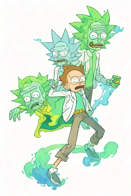 rick an morty stuff going tattoo design idea