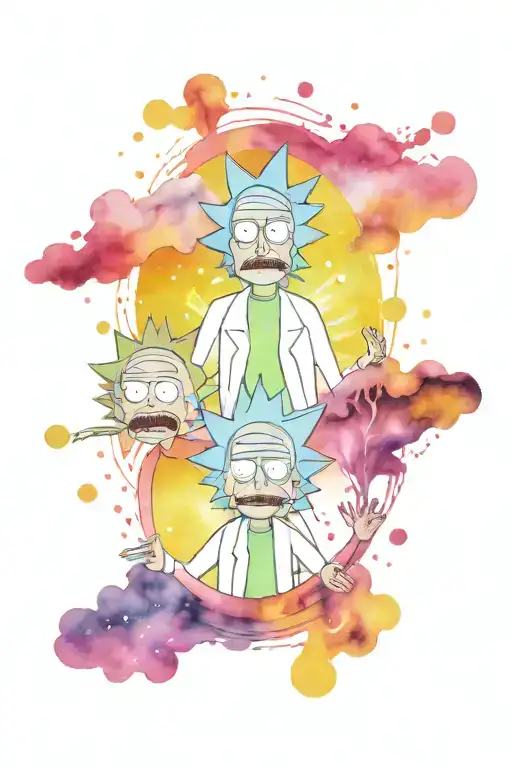 rick and morty lsd   tattoo design idea