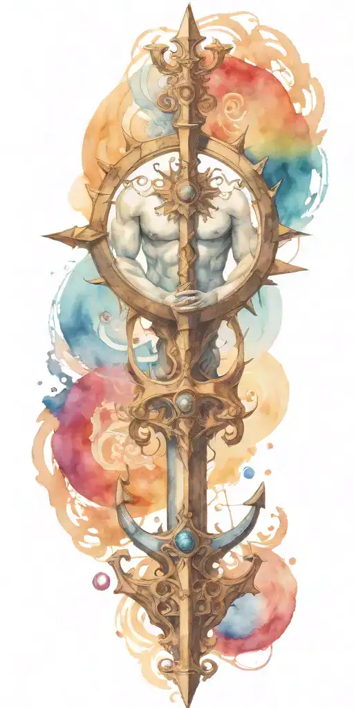 add poseidon god tattoo design idea