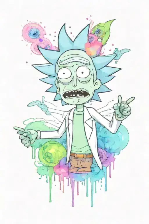 rick and morty tattoo design idea