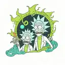 rick and morty lsd tattoo design idea