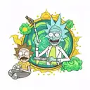 rick and morty lsd tattoo design idea