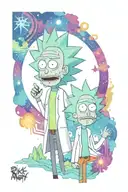 rick and morty lsd tattoo design idea