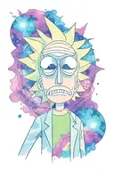 rick and morty lsd tattoo design idea