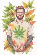 software developer wearing a marijuana t-shirt tattoo design idea