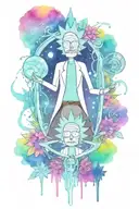 rick and morty canabis tattoo design idea